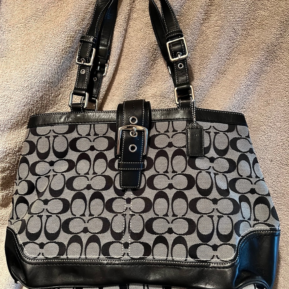 Vintage Coach Signature black handbag
